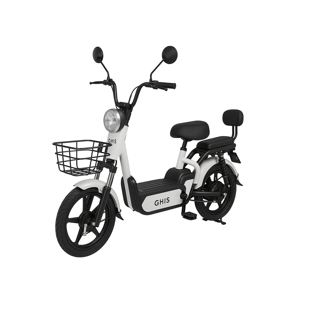 Bicicleta Elétrica GHIS E-Cycle Midou 14" White 500W 48V