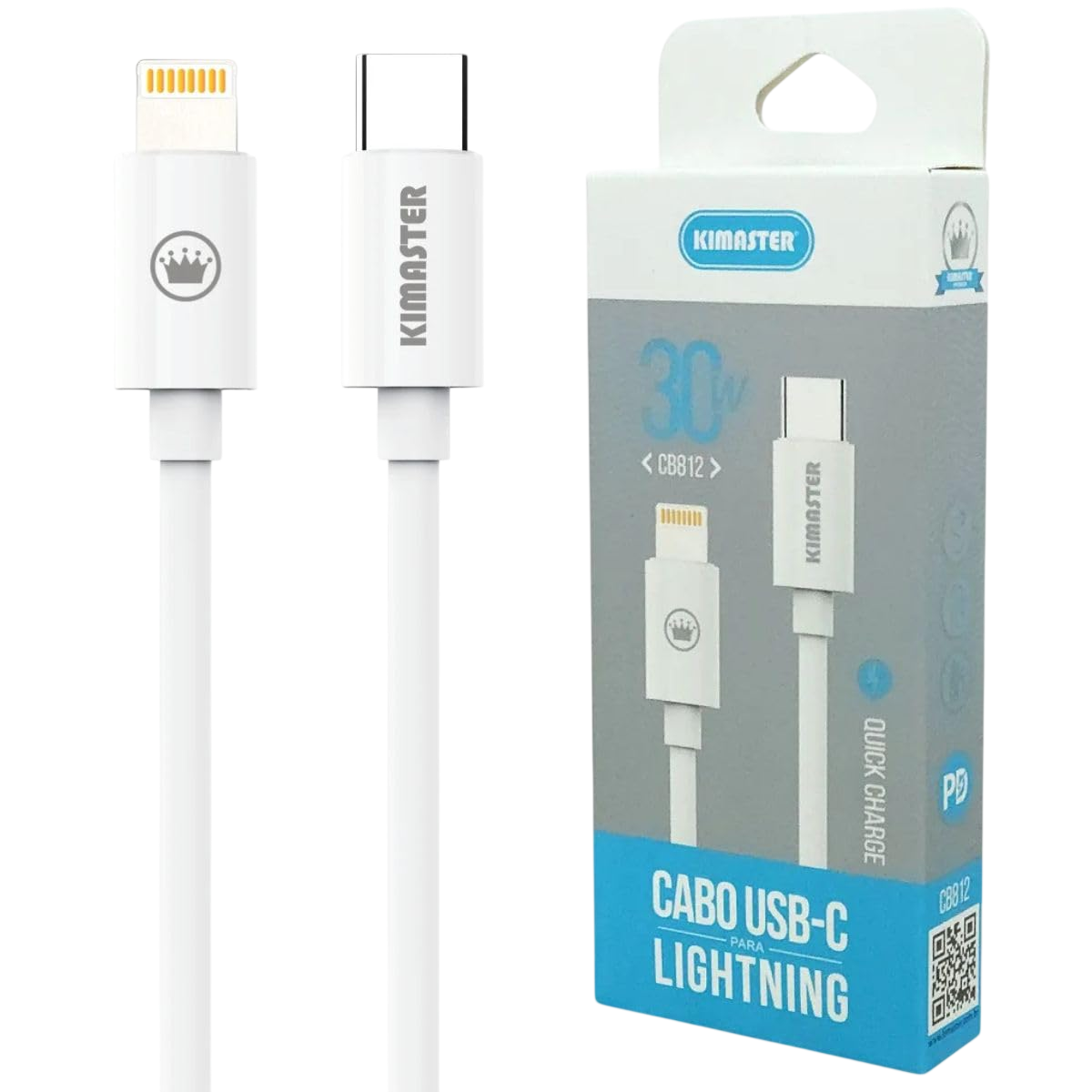 Anúncio: Ac Cel Cabo USB-C Kimaster CB812L iPhone 1MT Branco*