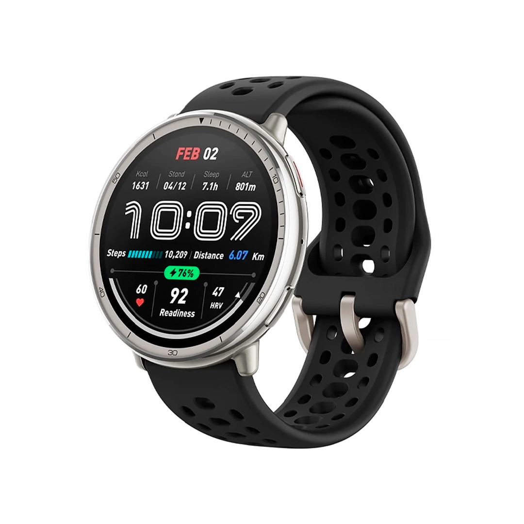 RELOGIO AMAZFIT ACTIVE 2 A-2437 ROUND PREMIUM BLACK/LEATHER