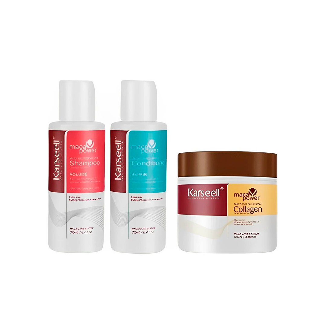 KIT KARSEELL MACA POWER ESSENCE REPAIR SHAM+COND 70ML+MASC 100ML 4614