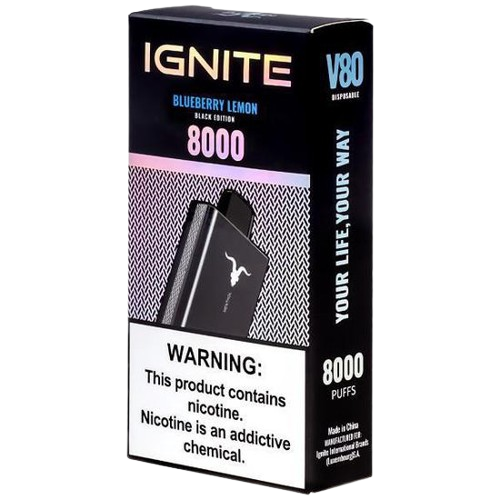 CIGARRO DESC POD IGNITE V80 8000PUFF SILVER BLUEBERRY LEMON