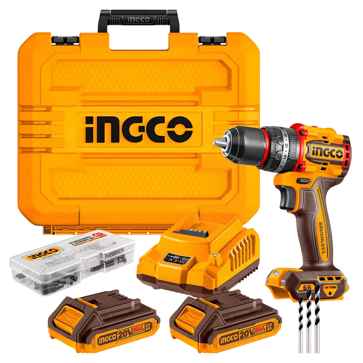 Anúncio: Parafusadeira Bateria Ingco Cidli20668 20V 66NM 13MM 2BAT 2.0Ah C/CARG