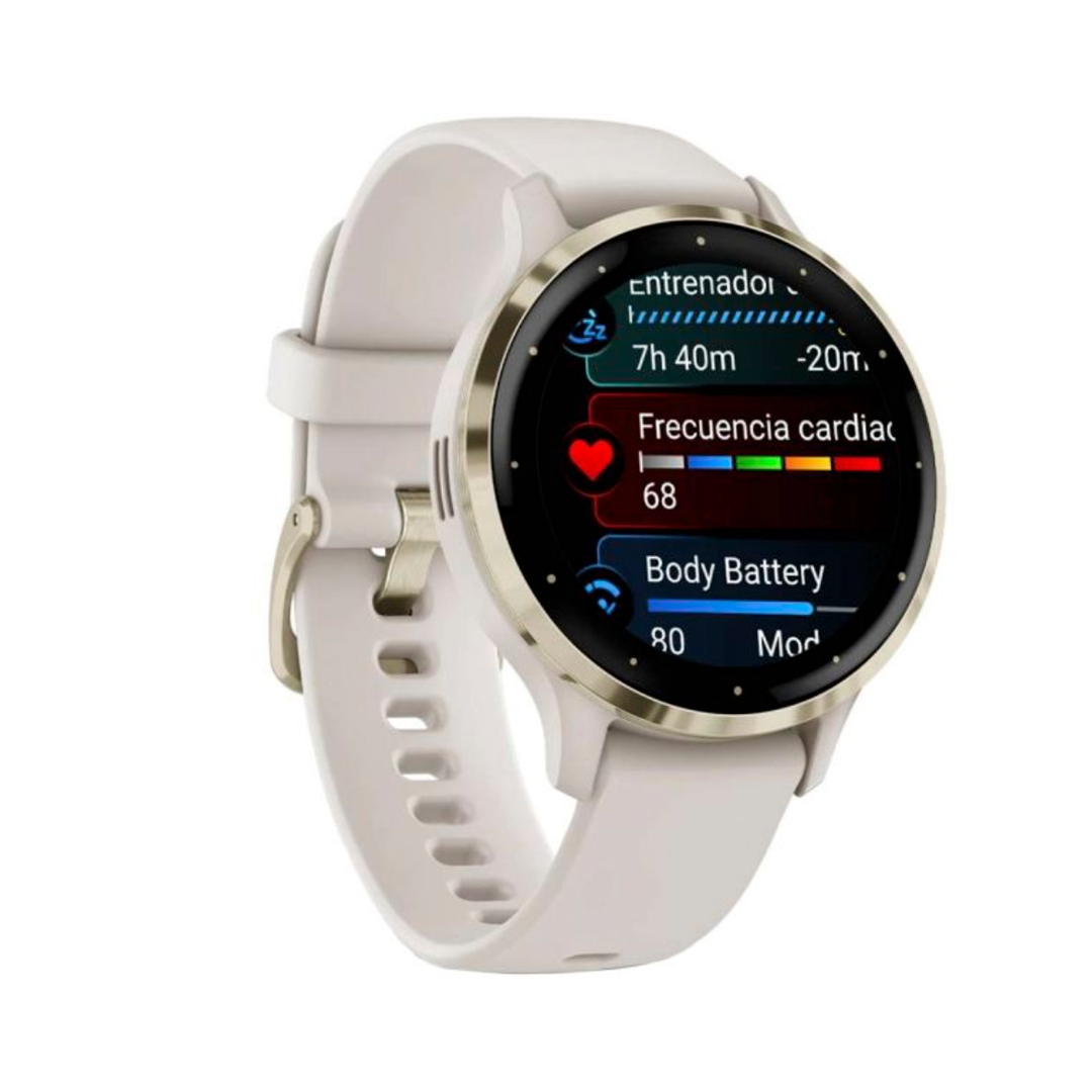RELOGIO GARMIN VENU 3S 41MM IVORY SOFT GOLD BELEZEL 010-02785-04