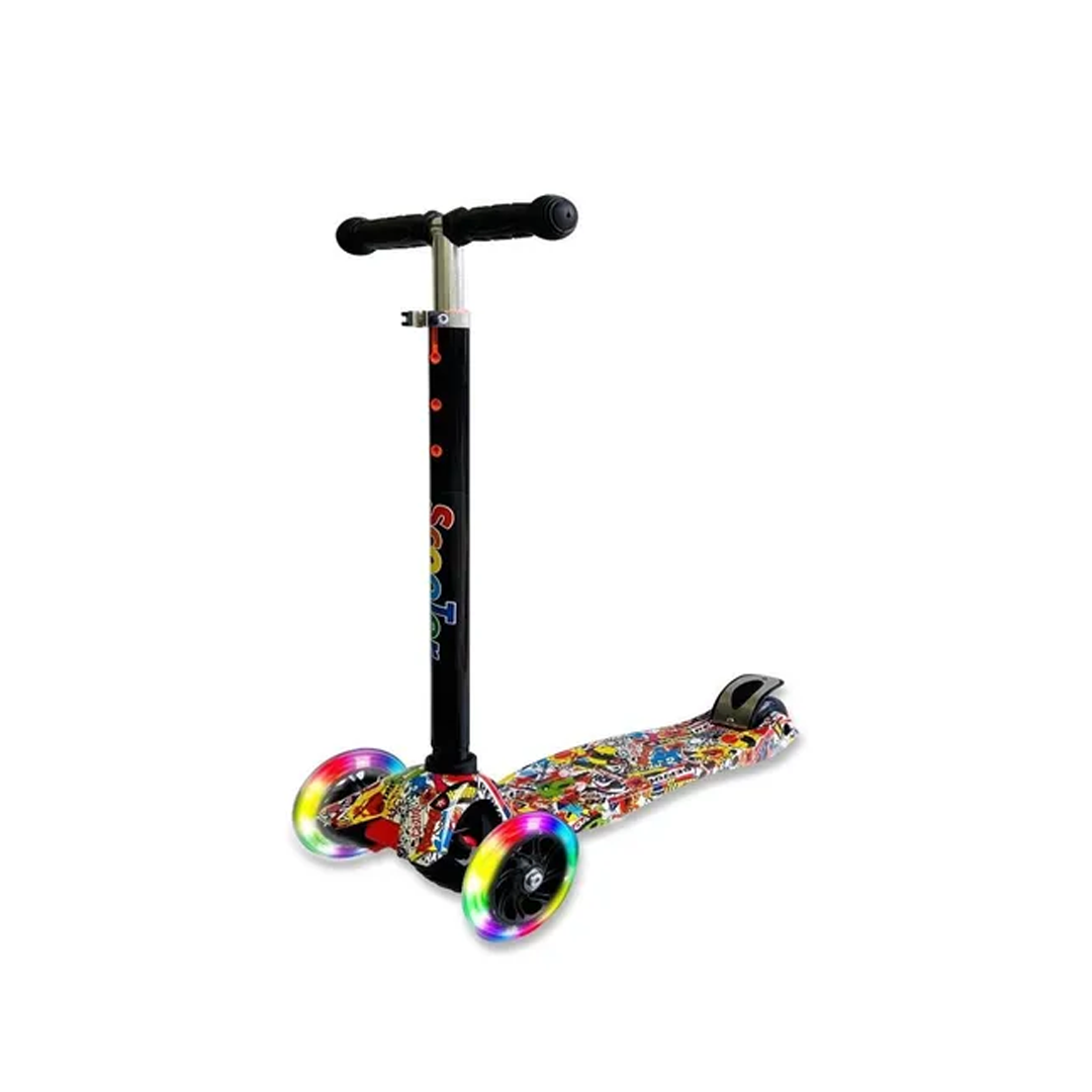 PATINETE INFANTIL SCOOTER 4LIFE PRETO COLORIDO