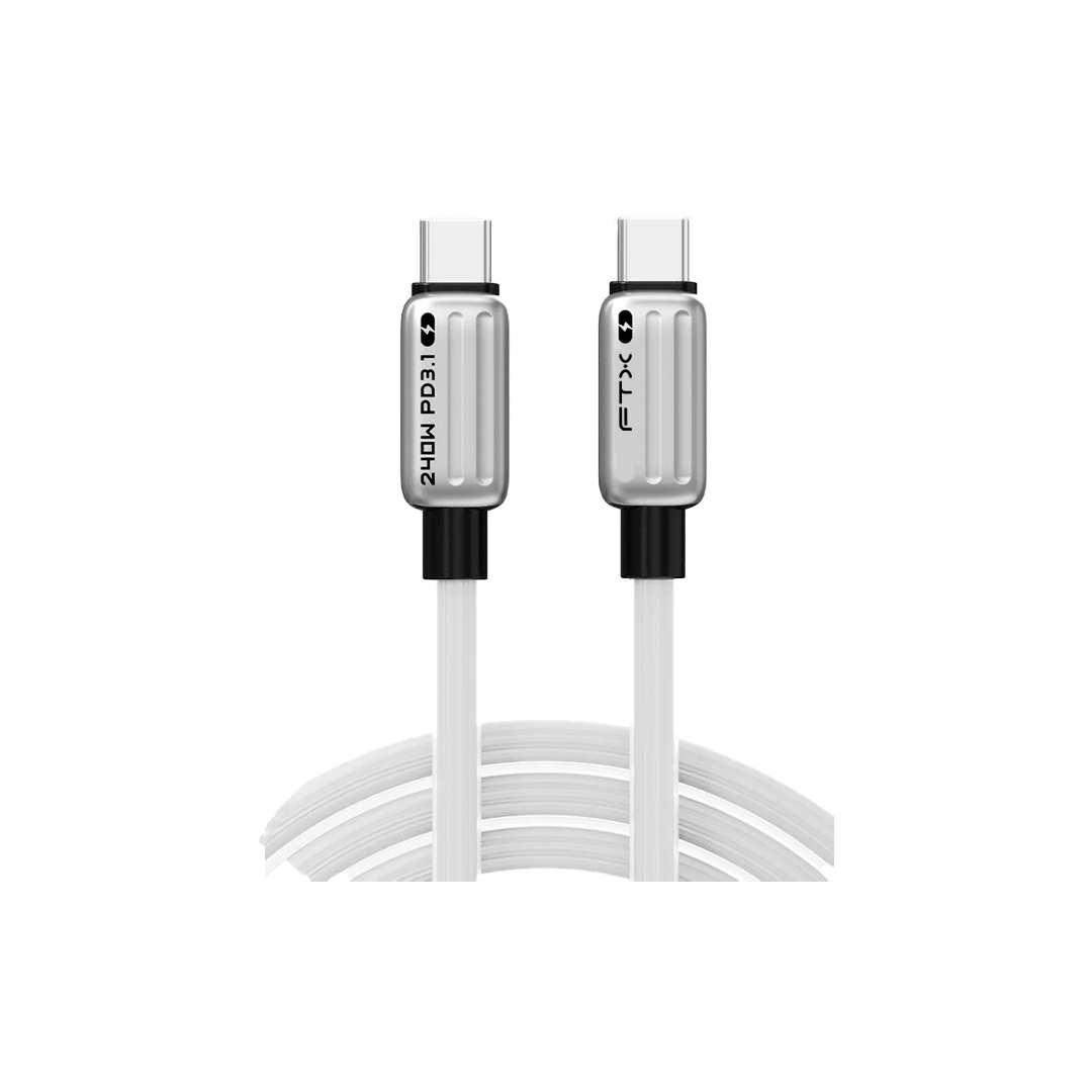 CABO USB-C FTX CT-CM240-ZSW2 TYPE-C/240W 2M COMP/IPHONE BRANCO