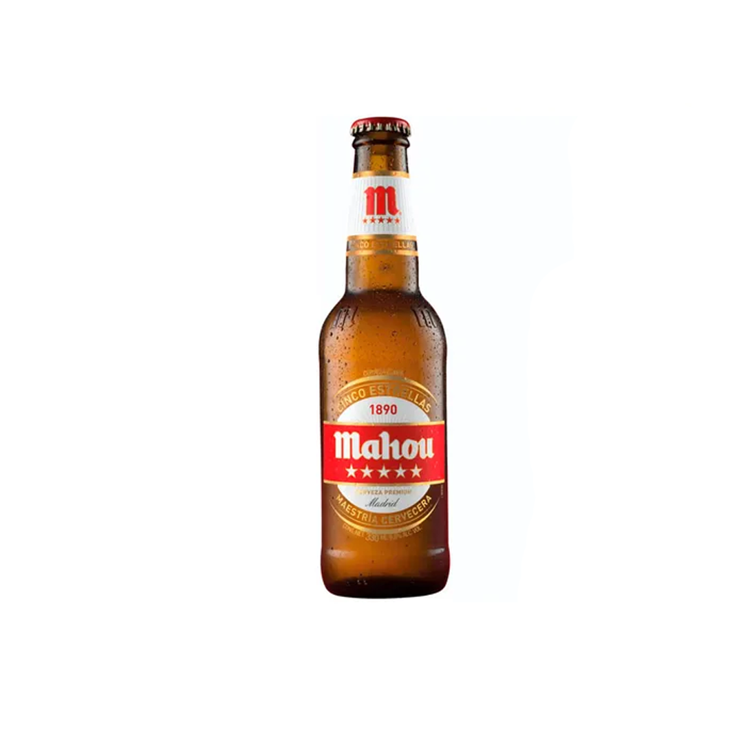 BEB CERVEJA ESPANHA MAHOU 5 ESTRELLAS SIN GLUTEM 330ML GARRAFA