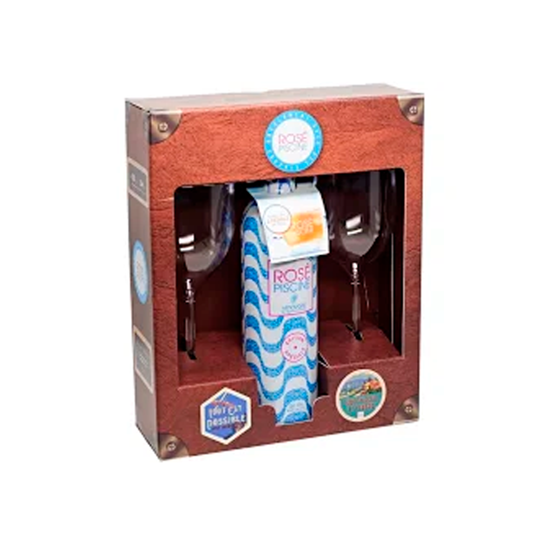 BEB VINHO ROSE PISCINE KIT 2X750ML+COPO