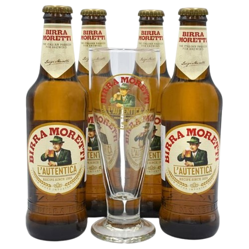 Anúncio: Beb Cerveja Italia Birra Moretti Kit 4X330ML +Copo*