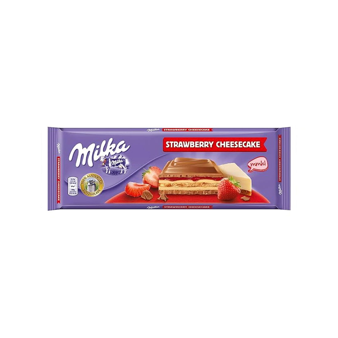 CHOCOLATE MILKA STRAWBERRY CHEESECAKE BARRA 300G
