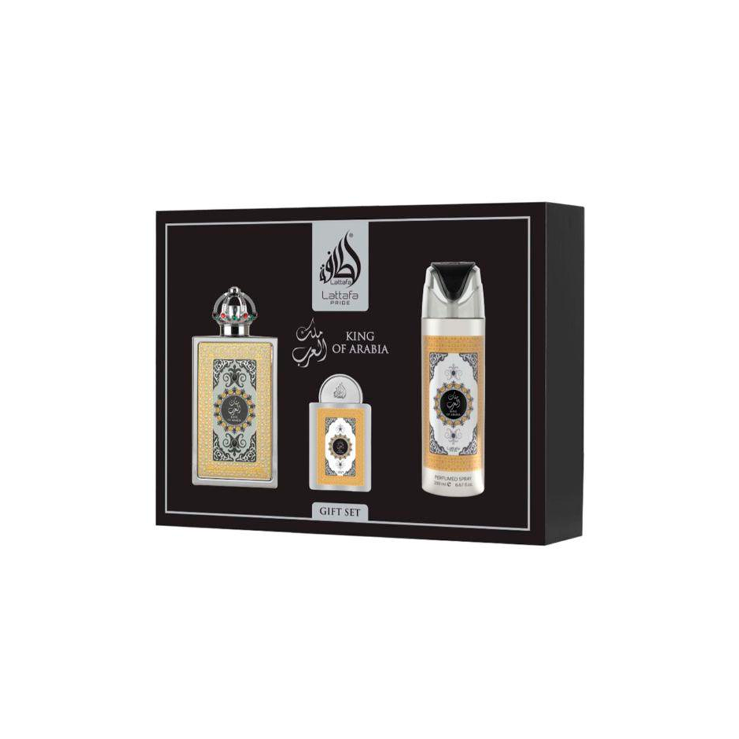 LATTAFA KING OF ARABIA KIT FEM 100ML EDP+20ML+SPRAY 200ML| | LG