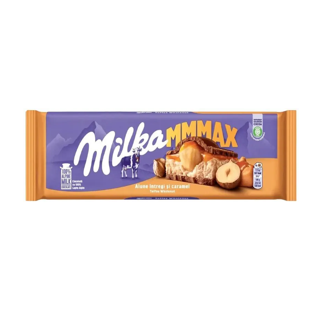 CHOCOLATE MILKA MMMAX CARAMELO E AVELAS INTEIRAS BARRA 300G