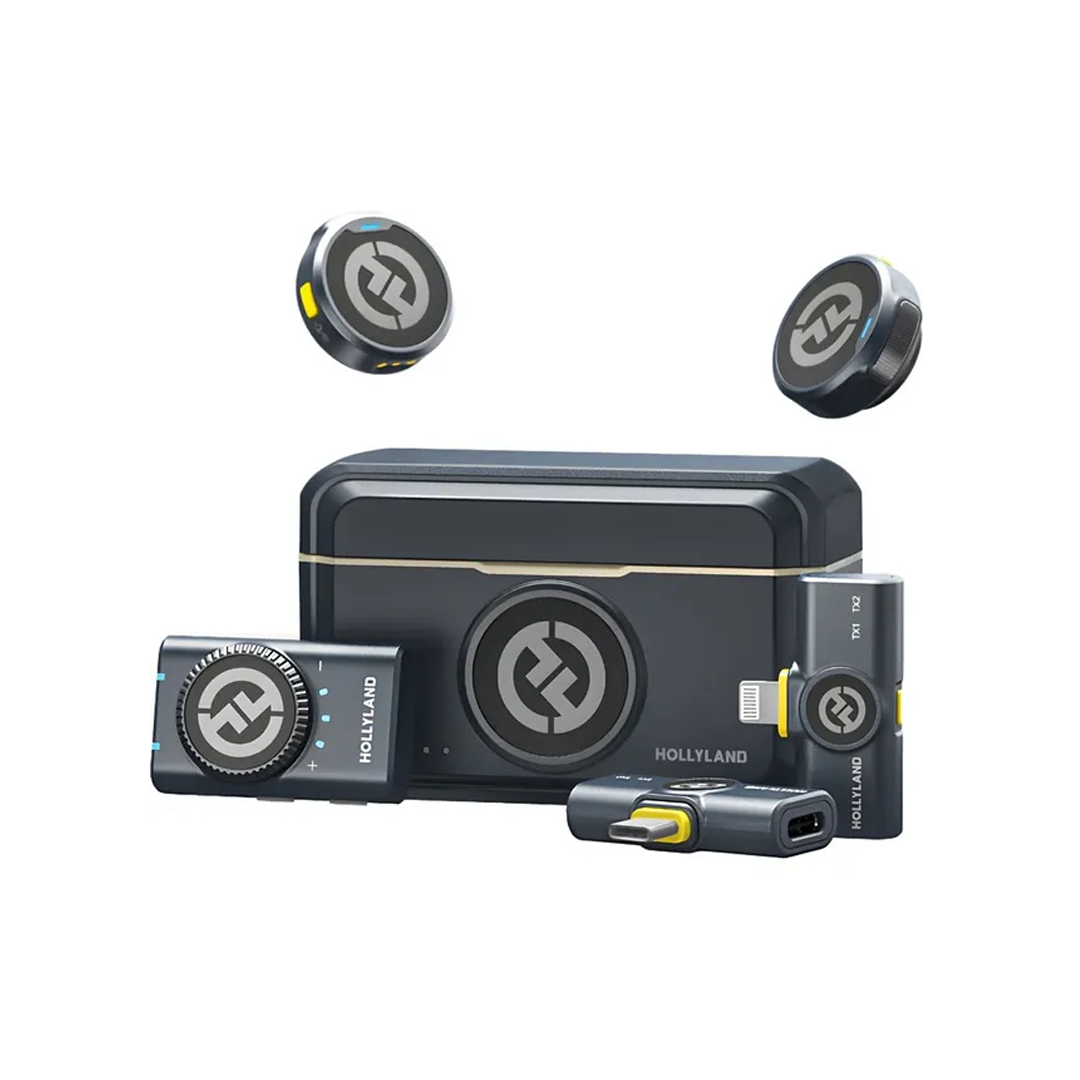 MICROFONE LAPELA WIR HOLLYLAND LARK M2 2TX+1RX IPHONE PRETO 655/117
