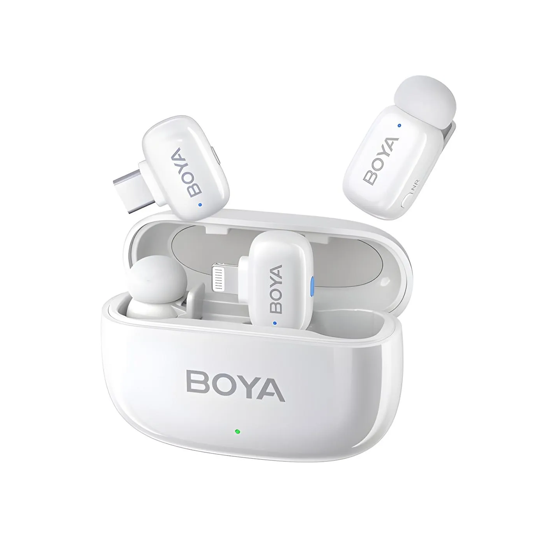 MICROFONE LAPELA WIR BOYA MINI-13 WIRELESS USB-C LIGHTNING BRANCO 0334