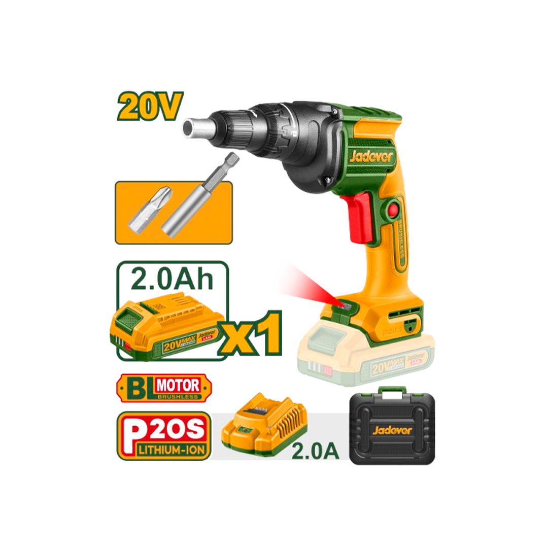 PARAFUSADEIRA DRYWAL JADEVER JDDS204285 20V 1BATE C/CARRE 220V