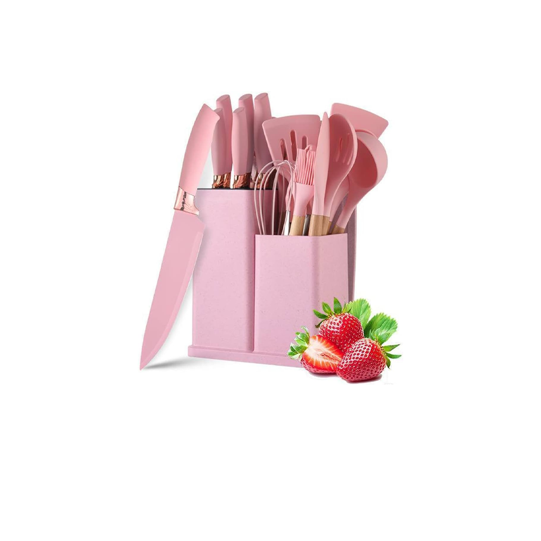 KIT UTENSILIOS DE COSINHA 19PCS PINK