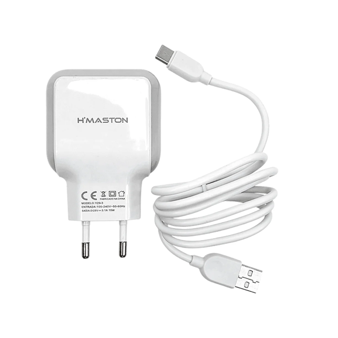 AC CEL FONTE CARREGADOR H MASTON Y29-3 TYPE-C BRANCO
