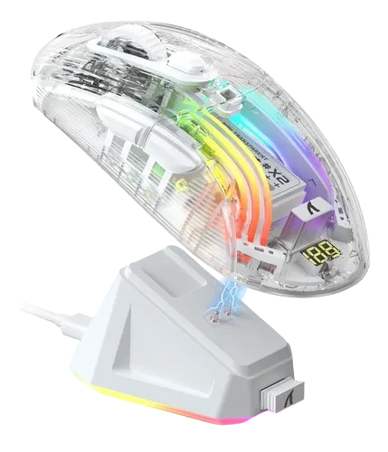 Anúncio: Mouse Wir Gamer Attack Shark X2 Pro RGB BT 4000DPI White Transparente