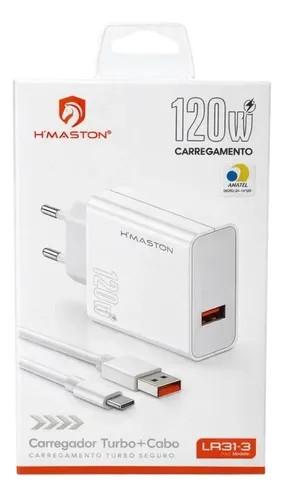 AC CEL FONTE CARREGADOR H MASTON LR31-3 TYPE-C 120W BRANCO