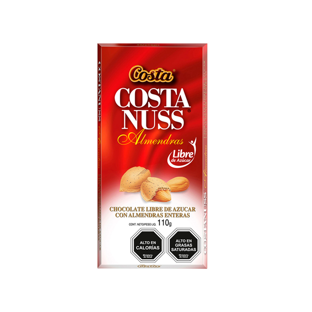 CHOCOLATE COSTA ROLL NUSS ALMENDRAS 0%AZUCAR BARRA 110G 101472