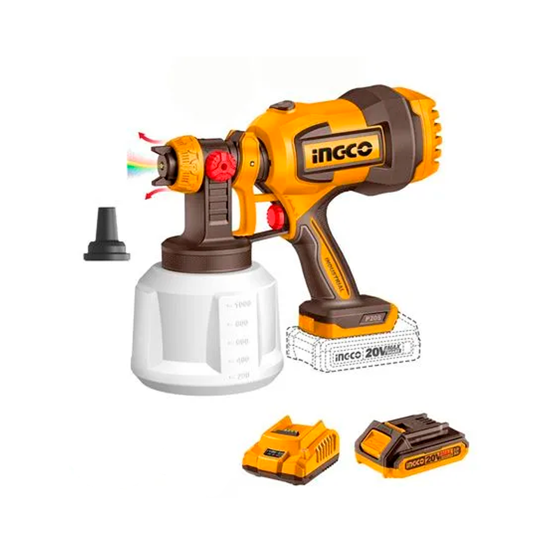 PISTOLA P/PINTURA BATERIA INGCO CSGLI20042 800ML C/BATE/C/CARRE