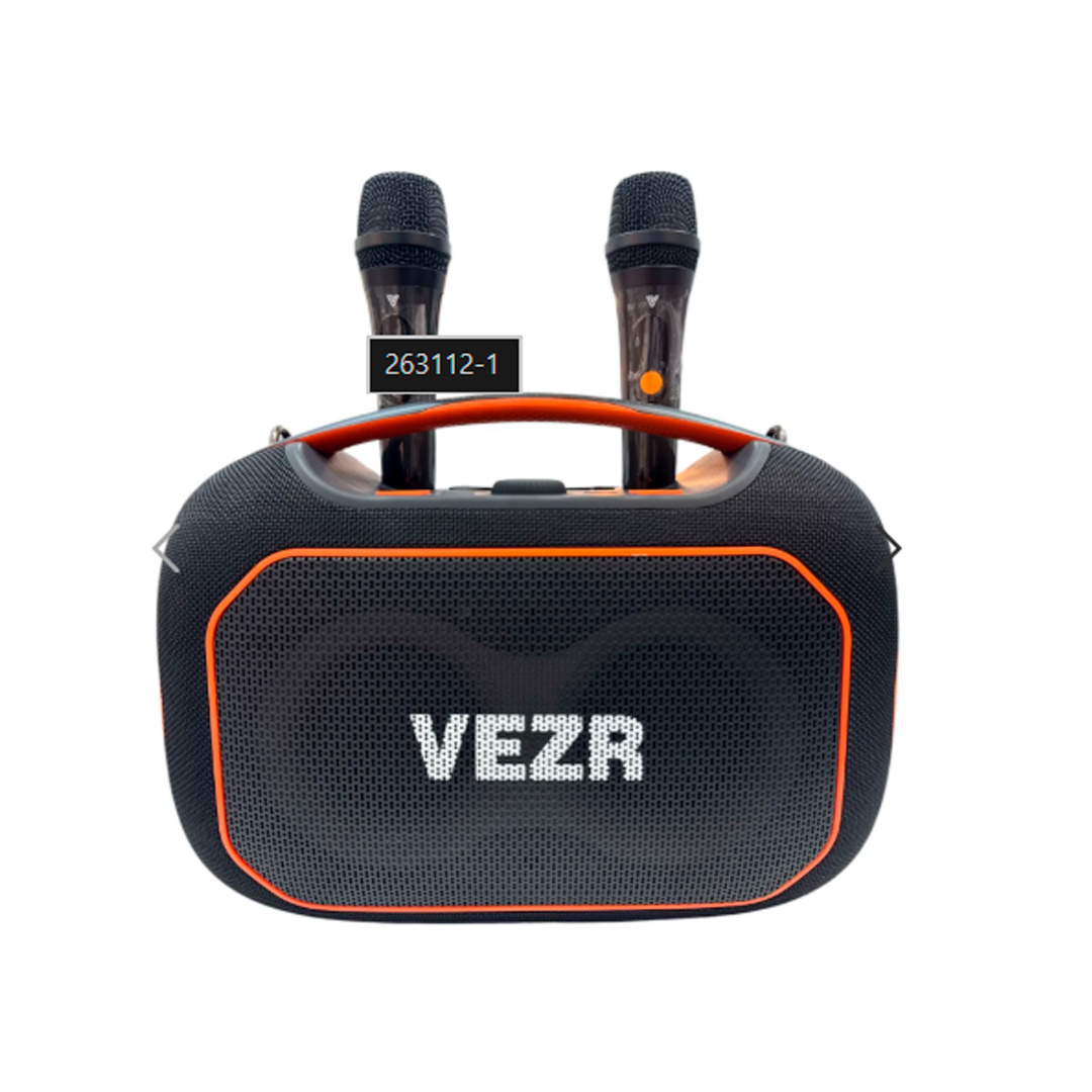 SPEAKER VEZR VZ-6300 ULTRA SOUND PRETO C/2MICROFONE 160W USB/AUX