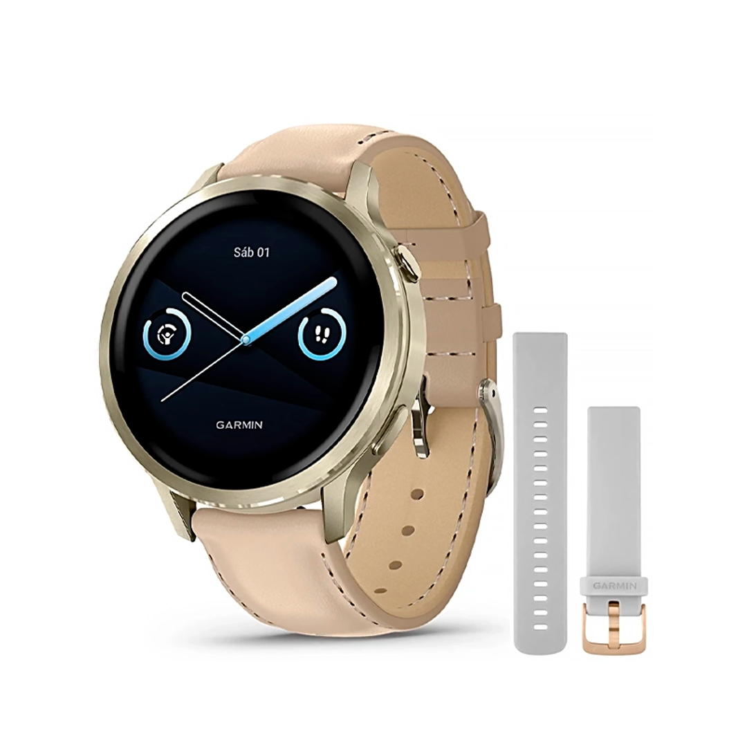 RELOGIO GARMIN VENU 4 41MM BEIGE GOLD 010-03013-00
