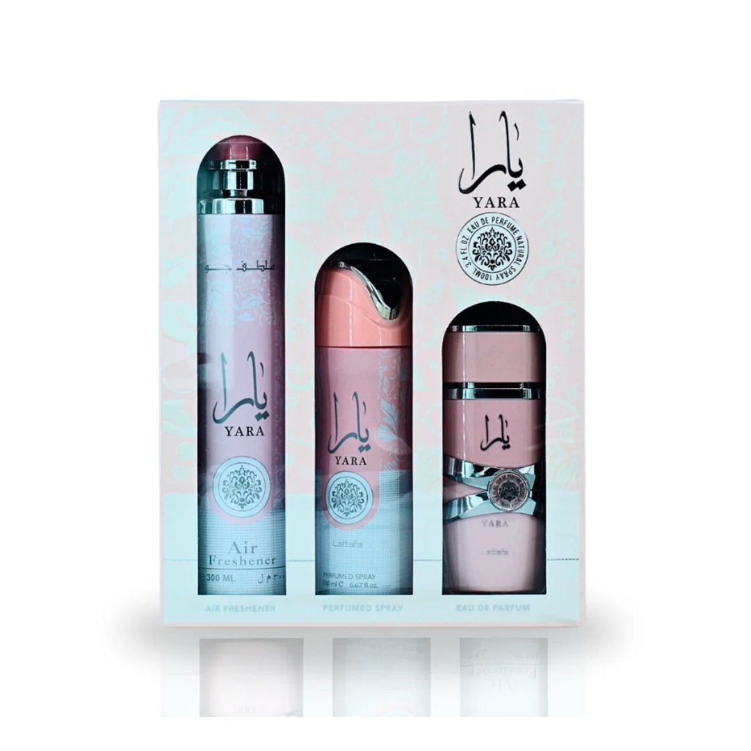 LATTAFA YARA KIT FEM 100ML EDP+AIR FRESH 300ML+SPRAY 200ML