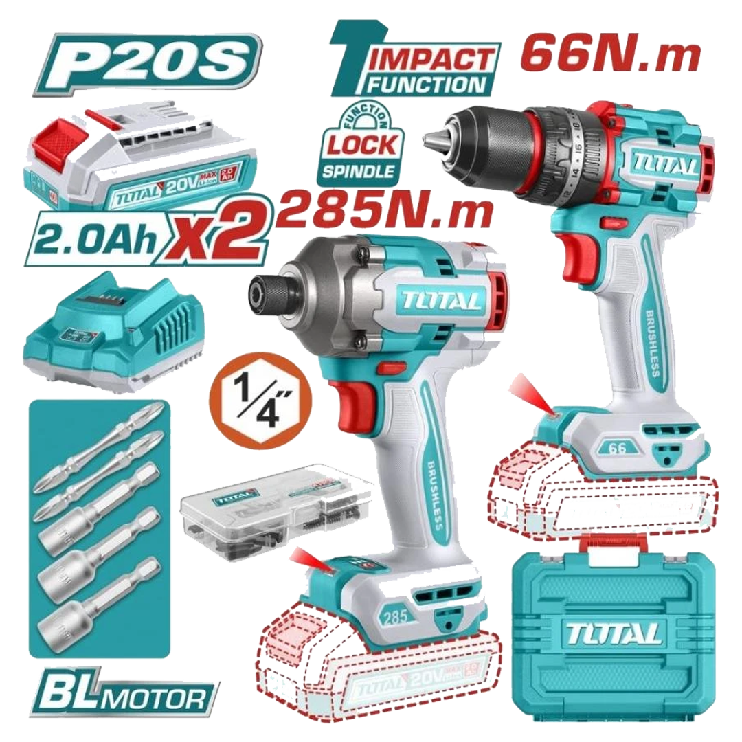 KIT TOTAL TCKLI20277 PARAFUSADEIRA+CHAVE IMPACTO C/BATT/C/CARR