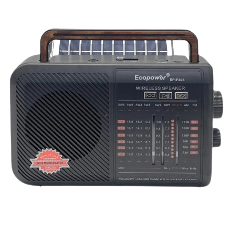 Anúncio: Radio Portatil Ecopower Ep-F308 Preto BT/FM/SOLAR 530884
