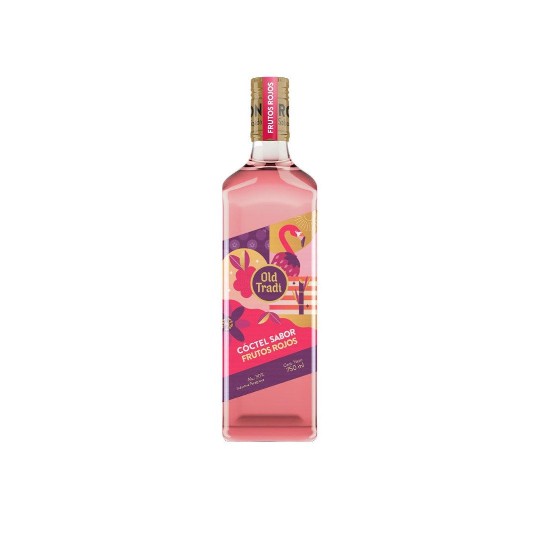 BEB RON OLD TRADI COCTEL FRUTOS ROJOS 750ML