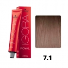 TINTA PRA CABELO SCHWARZKOPF IGORA ROYAL 7-1 60G +LOÇAO 60ML