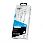 CABO USB ELG TC2TC/C TYPE-C BRANCO REVERSIBLE 3A 1M