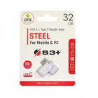 PENDRIVE S3+ 32GB STEEL TYPE-C/USB 3.1 PRATA S3PD3104032AL-R