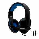 FONE COM MICROFONE SATELLITE AE-369B GAMING PRETO/AZUL