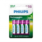 PILHA PHILIPS RECARREGAVEL AA 4PEÇAS R6B4RTU25/97 1.2V 2500MAH