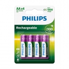 PILHA PHILIPS RECARREGAVEL AAA 4PEÇAS R03B4RTU10/97  1.2V 1000MAH