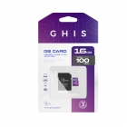 CARTÃO DE MEMORIA SDHC 16GB GHIS 100MB GHSD16M1 C10 C/ADAPTADOR