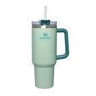 GARRAFA TERMICA STANLEY TRAVEL QUENCHER CINZA VERDE 1.18L C/TAMPA CANUDO