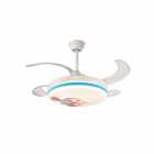 VENTILADOR DE TETO SATELLITE COM LUSTRE A-FAN805 WHITE+BLUE 3000LM BIVOLT