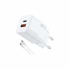 FONTE CARREGADOR 4LIFE FL8220ACGW TYPE-C/USB 20W BRANCO