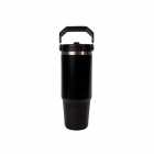 GARRAFA TÉRMICA STRAW WATER BOTTLE PRETO 887ML C/ALÇA