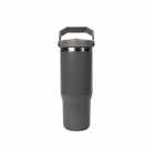 GARRAFA TÉRMICA STRAW WATER BOTTLE CINZA 887ML C/ALÇA