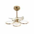 VENTILADOR DE TETO SATELLITE COM LUSTRE A-FAN8204 GOLD 3200LM BIVOLT