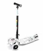 PATINETE INFANTIL SCOOTER BRANCO GRAFITI COM LED