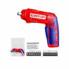 KIT MINI PARAFUSADEIRA BATERIA EMTOP ECS0408 19 PEÇAS