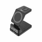 CARREGADOR WIRELES 4LIFE COM RELOGIO PRETO	