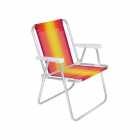 CADEIRA PARA PRAIA MOR ALTA ALUMINIO 002101 AMARELO VERMELHO
