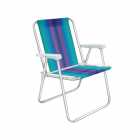 CADEIRA PARA PRAIA MOR ALTA ALUMINIO 002101 VERDE AZUL ROXO