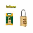 CADEADO JADEVER JDPD3423 3 DIGITOS DORADO 20MM 