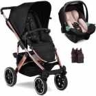 CARRINHO PARA BEBÊ FOSTON BY 08 PRETO/ROSE GOLD